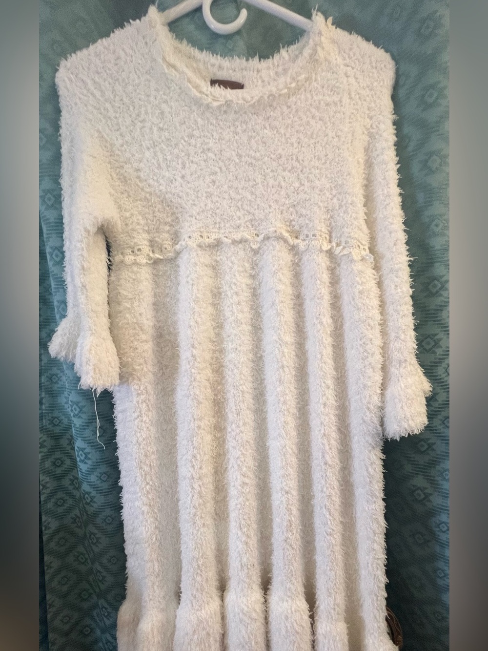 POL Cozy Textured Ivory Women’s Sweater Dress Coquette Boho Chic Winter Warm ❄️
